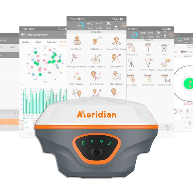 GNSS RTK prijímač Meridian M20L s laserom, 4G a IMU